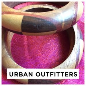 2 Wood Urban Outfitters Aztec friendship bracelets
